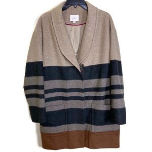 Ann Taylor Loft Striped Coat Size Large